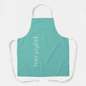 Friseur Aquamarin Blue White Schürze (Vorderseite)