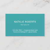 Friseur Aquamarin Feather Gold Schere Blush Salon Visitenkarte (Rückseite)