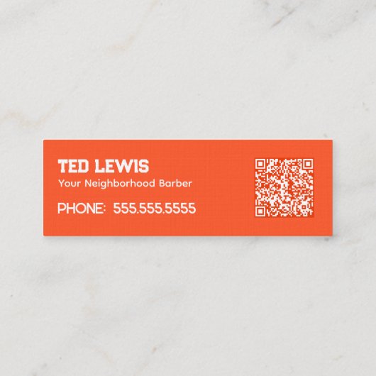 Friseur Barber Custom QR Mini Visitenkarte (Rückseite)