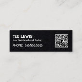 Friseur Barber QR Mini Visitenkarte (Rückseite)