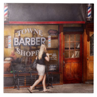 Friseur - Barbershop - Zeit für einen Haarschnitt Fliese