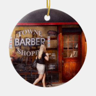 Friseur - Barbershop - Zeit für einen Haarschnitt Keramik Ornament
