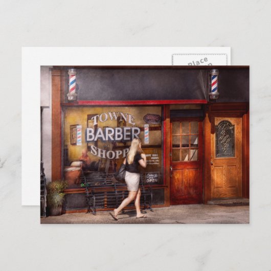 Friseur - Barbershop - Zeit für einen Haarschnitt Postkarte (Vorne/Hinten)