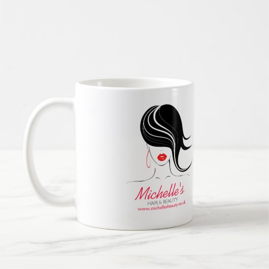 Friseur & Beauty Salon Firmenmarke Kaffeetasse (Links)