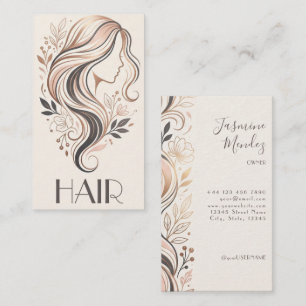 Friseur Beige Boho Creme Friseursalon Visitenkarte