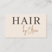 Friseur Beige Neutral QR Code Professional Visitenkarte (Vorderseite)