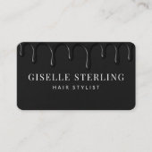 Friseur Black Dripping Luxe Visitenkarte (Vorderseite)