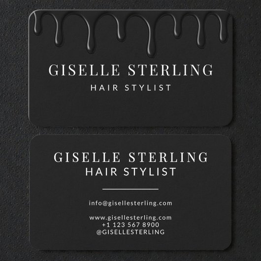 Friseur Black Dripping Luxe Visitenkarte