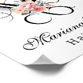 Friseur-Blumenschere stilvoller Schönheitssalon Poster (Ecke)