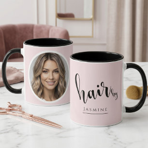Friseur Blush Pink Foto Elegantes Kaffee  Tasse