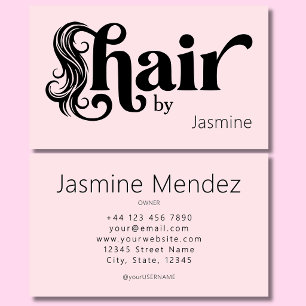 Friseur Blush Pink Professionelles Salon Visitenkarte