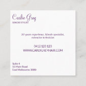 Friseur Bold Graffiti Style Salon Business Telefonnummerkarte (Rückseite)