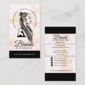 Friseur Braiding Salon Braid Stylist Business Visitenkarte (Vorne/Hinten)