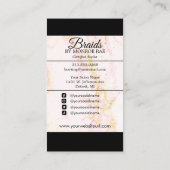 Friseur Braiding Salon Braid Stylist Business Visitenkarte (Rückseite)