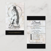 Friseur Braiding Salon Braid Stylist Marmor B Visitenkarte (Vorne/Hinten)