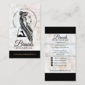 Friseur Braiding Salon Braid Stylist Marmor B Visitenkarte (Vorne/Hinten)