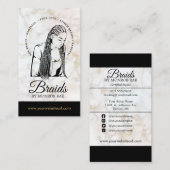 Friseur Braiding Salon Braid Stylist Marmor Visitenkarte (Vorne/Hinten)