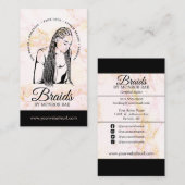 Friseur Braiding Salon Braid Stylist Rosa Visitenkarte (Vorne/Hinten)