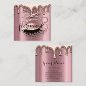 Friseur Brows Eyelash Tropfen Scheren Quadratische Visitenkarte (Vorne/Hinten)