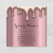 Friseur Brows Eyelash Tropfen Scheren Quadratische Visitenkarte (Rückseite)