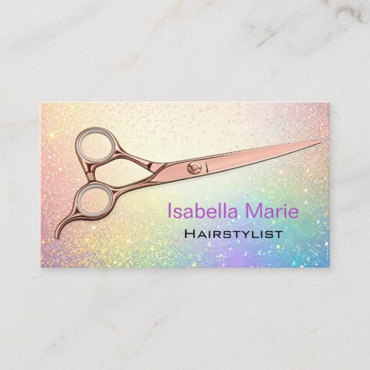 Friseur Bunte Glitter Visitenkarte (Vorderseite)