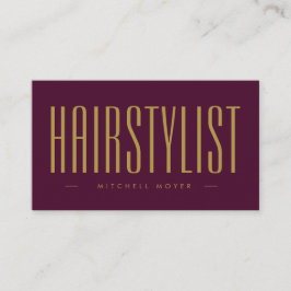 Friseur Burgund und Gold Modernes Friseurstudio Visitenkarte