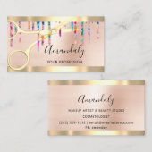 Friseur Coiffeur Gold Scissors Holograph Visitenkarte (Vorne/Hinten)