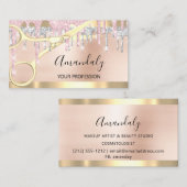 Friseur Coiffeur Goldschere Silver PinkVIP Visitenkarte (Vorne/Hinten)