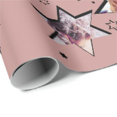 Friseur Custom Foto Weihnachtsstars Geschenkpapier (Rolleneckpunkt)