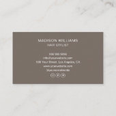 Friseur Custom Monogram Taupe Visitenkarte (Rückseite)