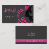 Friseur (Deep Pink) Visitenkarte (Vorne/Hinten)