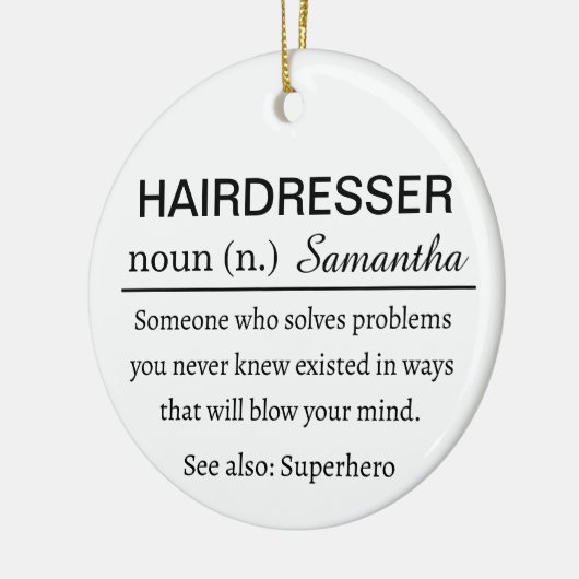 Friseur Definition Keramik Ornament (Links)