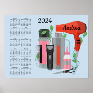Friseur-Design 2024 Kalenderposter Poster
