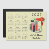 Friseur-Design 2026 Kalender Magnetkarte (Vorne/Hinten)
