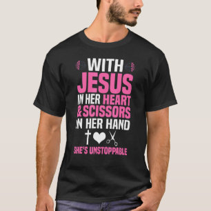 Friseur Designs Girls Women Christlich Haarstyl T-Shirt
