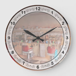 Friseur - Eddies Friseursalon Große Wanduhr