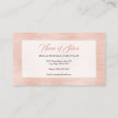 Friseur Elegant Rosa Glitz Typografie Visitenkarte (Rückseite)