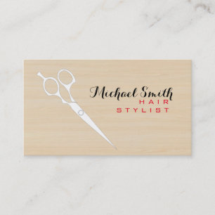 Friseur Eleganter Holzmaserung-Hintergrund #5 Visitenkarte