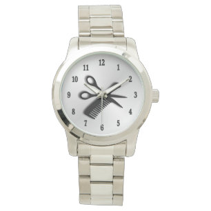 Friseur-Entwurfs-Silber mit schwarzen Zahlen Armbanduhr