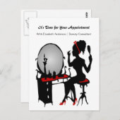 Friseur Erinnerung  Rote Schuhe Frau Postkarte (Vorne/Hinten)