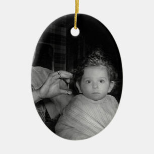 Friseur - Erster Haarschnitt Keramik Ornament