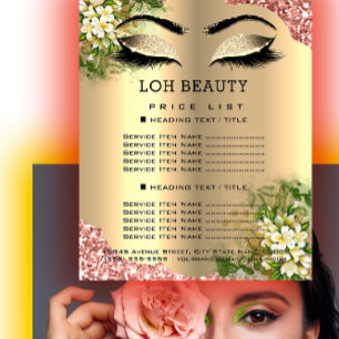 Friseur Eyelashes Makeup Studio Preisliste Flyer