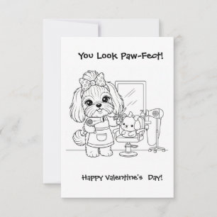 Friseur Farb-Maze-Klassenzimmer Valentinstag Dankeskarte