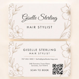 Friseur Floral QR Code Professional Visitenkarte