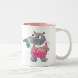 Friseur-Flusspferd-Tasse Zweifarbige Tasse