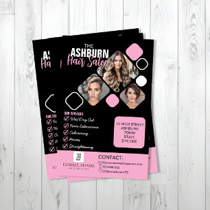 Friseur-Foto individuell gestaltet in Schwarz und Flyer