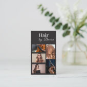 Friseur-Foto-Raster-Schönheit QR-Code Visitenkarte (Stehend Vorderseite)