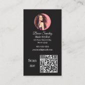Friseur-Foto-Raster-Schönheit QR-Code Visitenkarte (Rückseite)