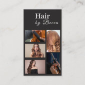 Friseur-Foto-Raster-Schönheit QR-Code Visitenkarte (Vorderseite)