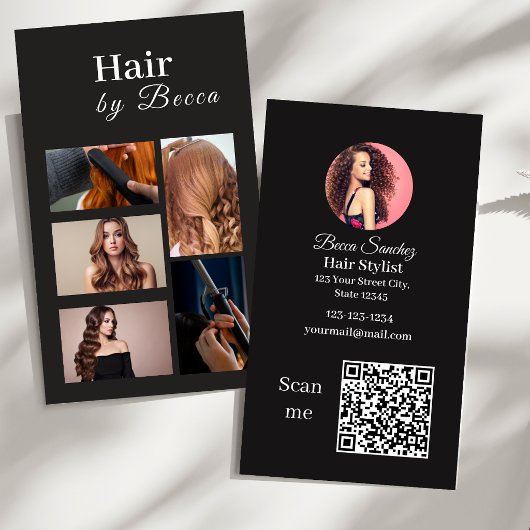 Friseur-Foto-Raster-Schönheit QR-Code Visitenkarte